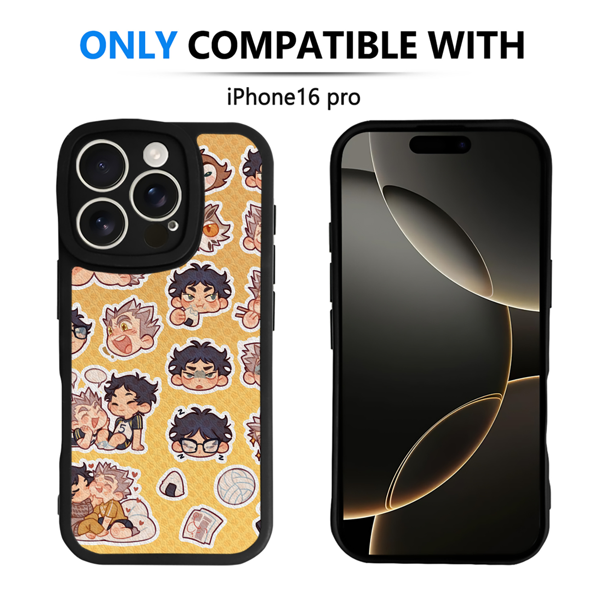 （画像用） ハイキュー!! Haikyu!! 【iPhone 16シリーズ対応】シリコンスマホケース（レザー調） 材質：シリコン